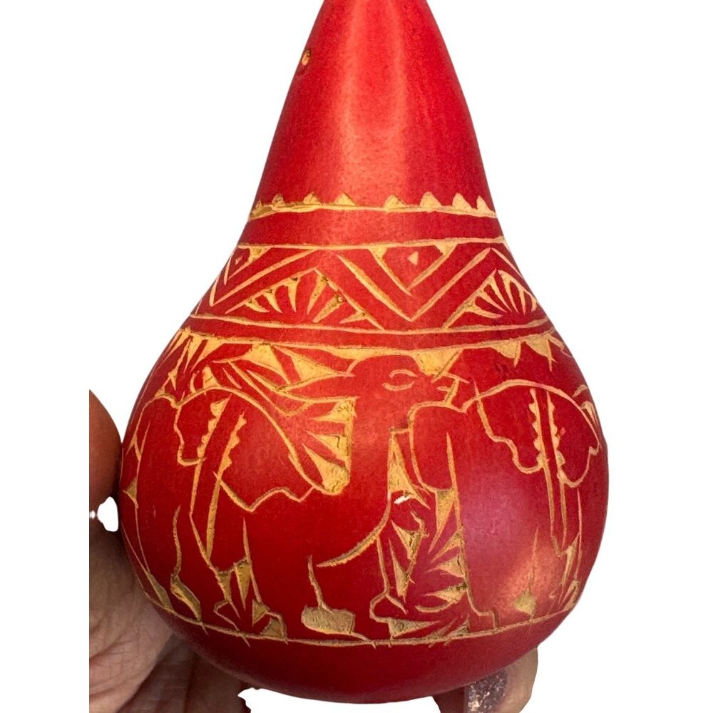 Mexican Folk Art Nativity Gourd Ornament Handcrafted Ornament Signed 2008 4 1/4" - Picture 7 of 8